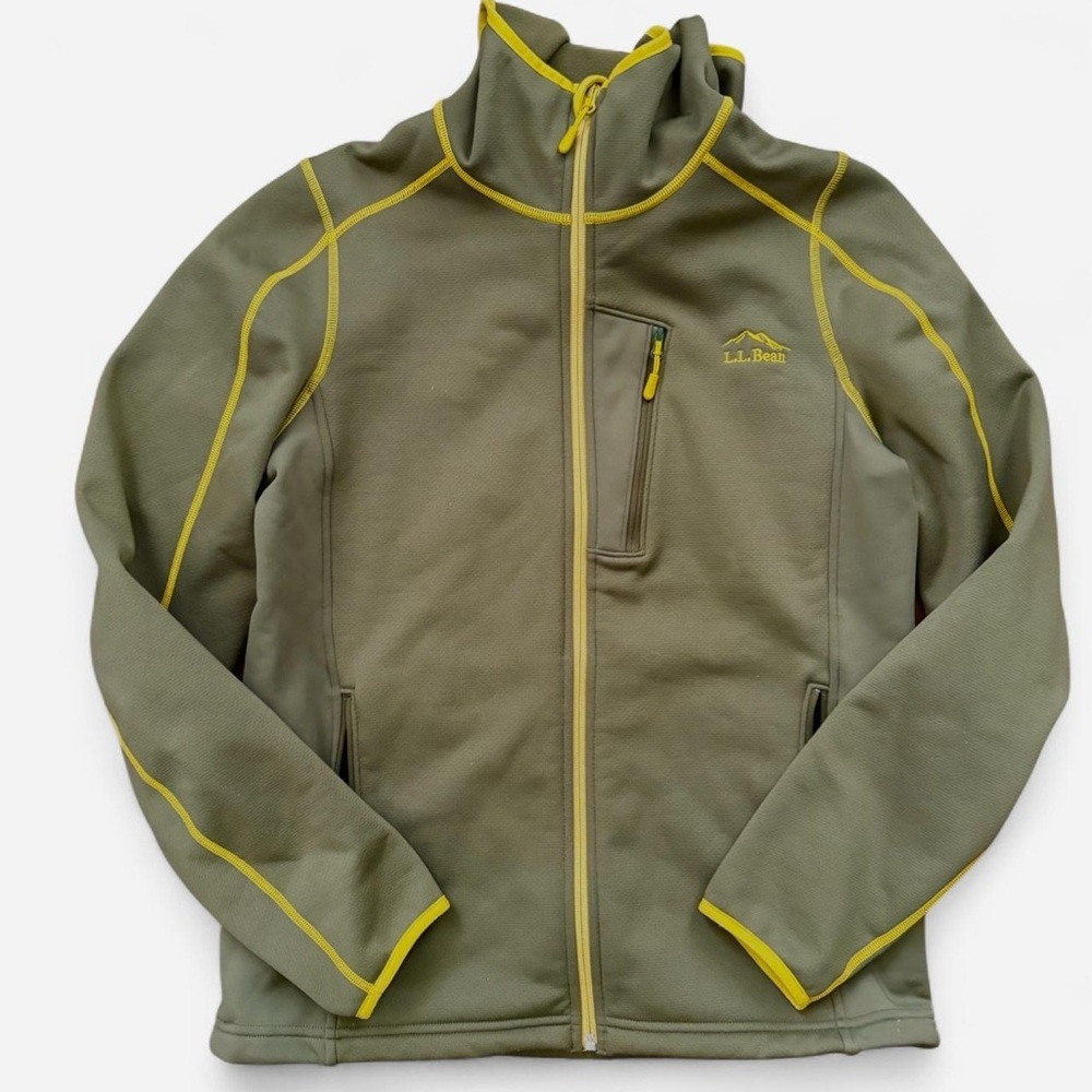 L.L. Bean Men's Green Jacket with Yellow Trim